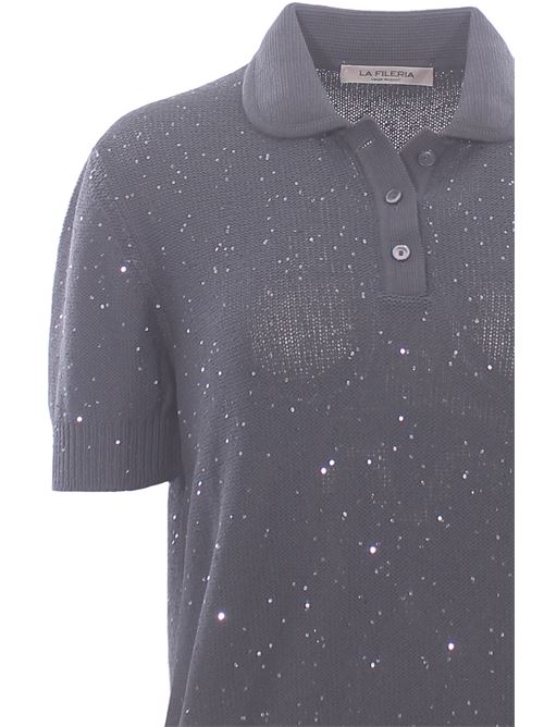 cotton polo with sequins LA FILERIA | 13233/32430092